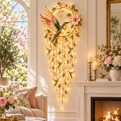 ✨ Enchanted Bird Garden Cascade Wall Light Collection – Hummingbird, Cardinal, Bluebird & Peacock