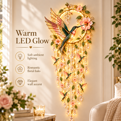 ✨ Enchanted Bird Garden Cascade Wall Light Collection – Hummingbird, Cardinal, Bluebird & Peacock