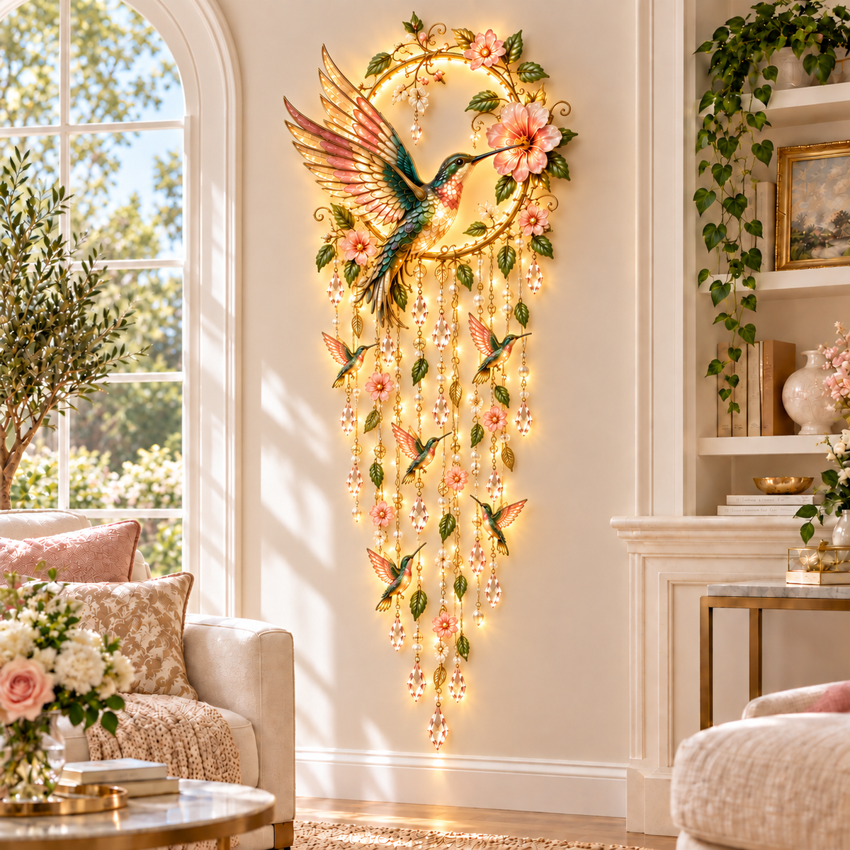 Hummingbird wall light living room