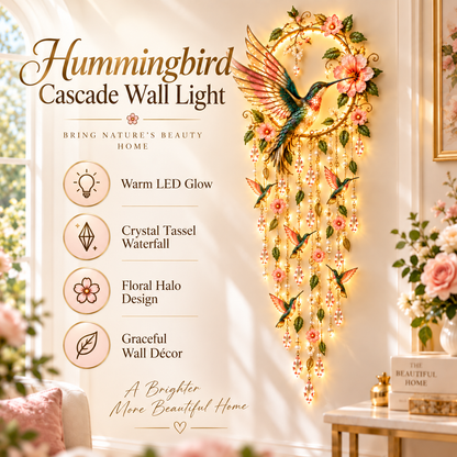 ✨ Enchanted Bird Garden Cascade Wall Light Collection – Hummingbird, Cardinal, Bluebird & Peacock