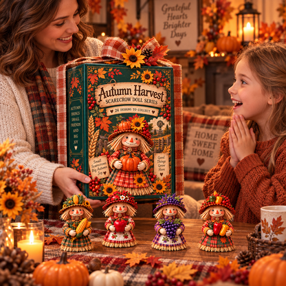 🔥😍Autumn Harvest Little Friends Blind Box – 24 Mini Scarecrow Collectibles for Cozy Fall Days🍂