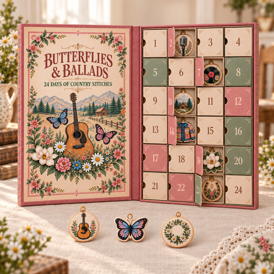 Advent calendar with a few integrated numbered doors open and the remaining doors closed