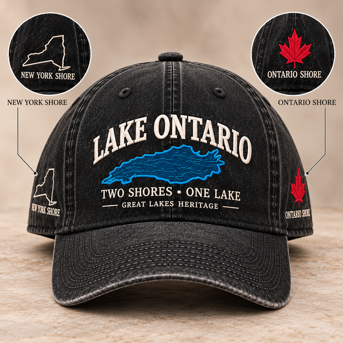🔥😍Lake Ontario Heritage Cap – Two Shores, One Lake