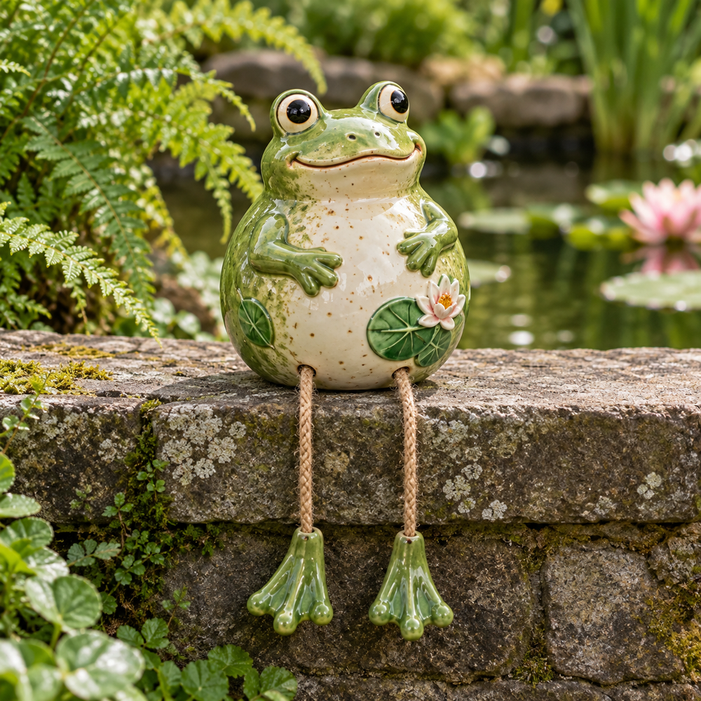 Frog dangling-leg decoration
