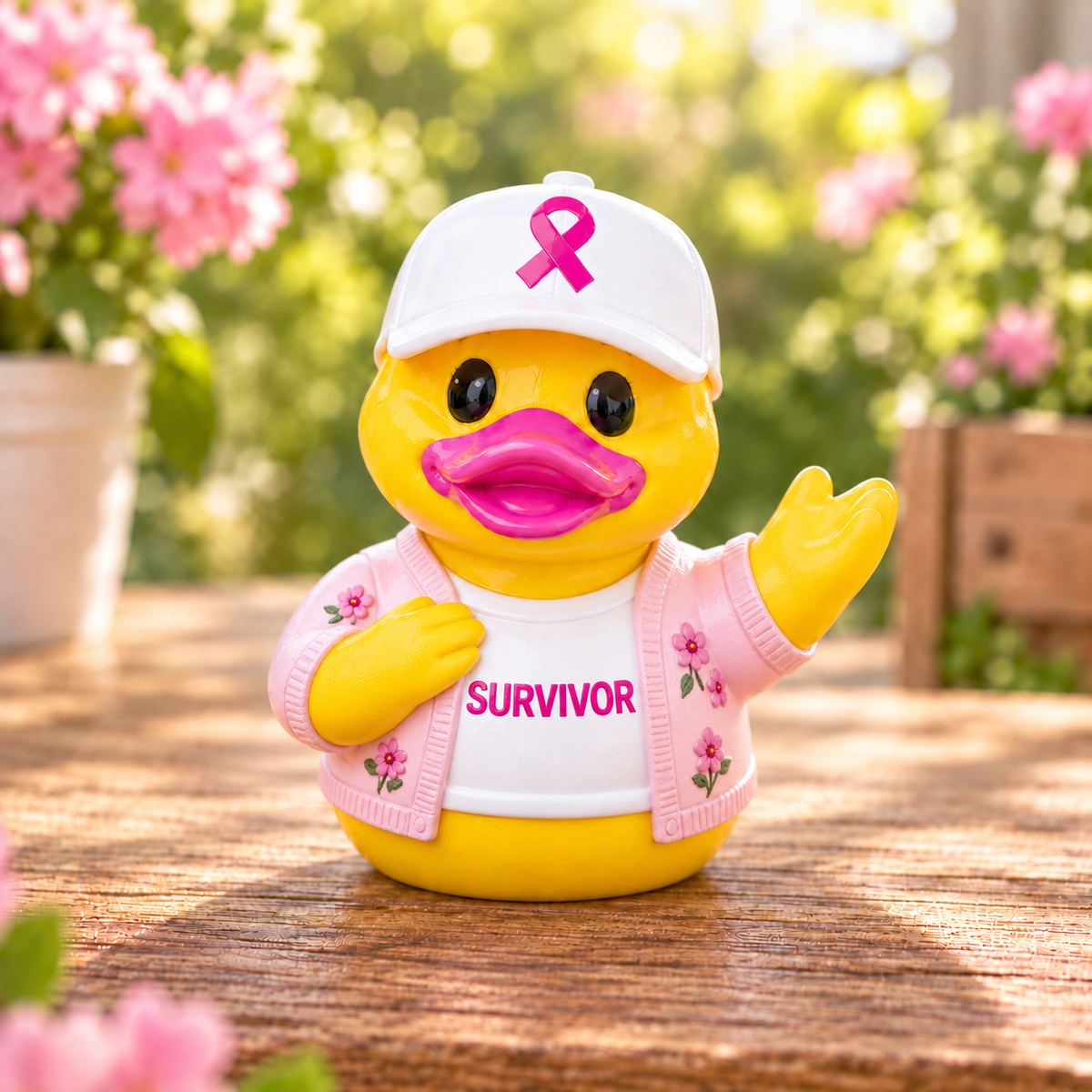 ❤️No One Fights Alone — 4-Piece Pink Ribbon Support Duck Collection