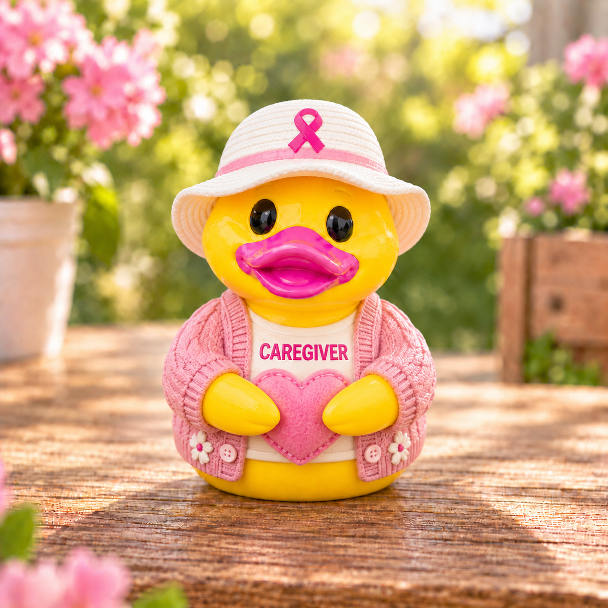 ❤️No One Fights Alone — 4-Piece Pink Ribbon Support Duck Collection