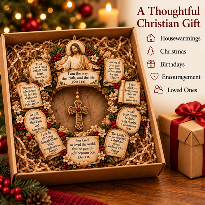 ✝️Faith & Scripture Wooden Wreath – Inspirational Bible Verse Home Decor
