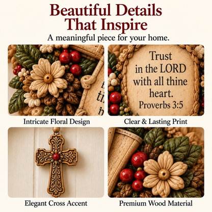 ✝️Faith & Scripture Wooden Wreath – Inspirational Bible Verse Home Decor