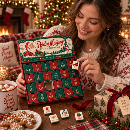 🔥😍Holiday Mahjong – 24 Days of Good Fortune Mini Tile Countdown