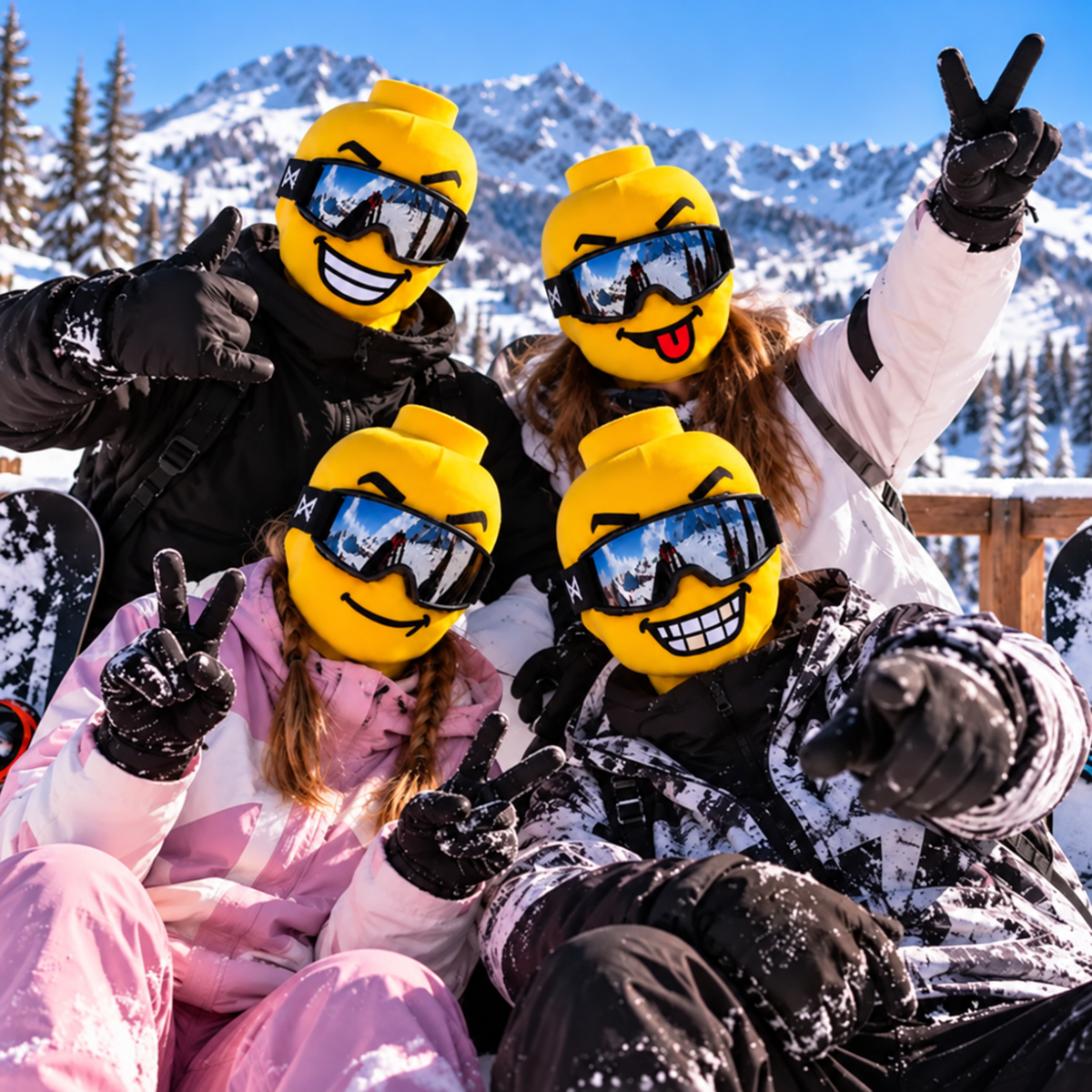🔥🤣Yellow Blockhead Ski Mask – A Bold and Hilarious Look