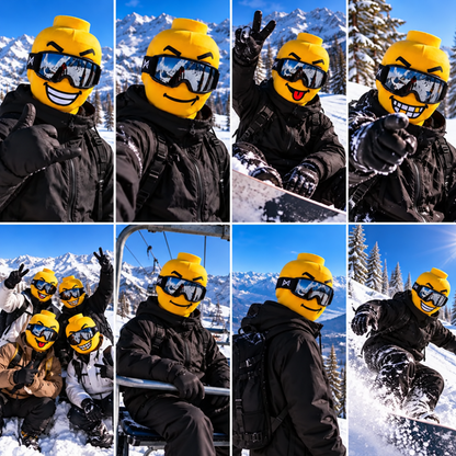 🔥🤣Yellow Blockhead Ski Mask – A Bold and Hilarious Look