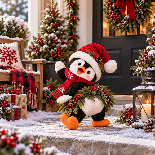 🔥🥰Jolly Waddle™ – Christmas Welcome Penguin Decorations