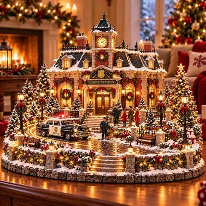 🔥 LAST DAY 49% OFF 🔥 Lighted Animated Christmas Village with Train, Reindeer Sleigh & Waterfall ✨