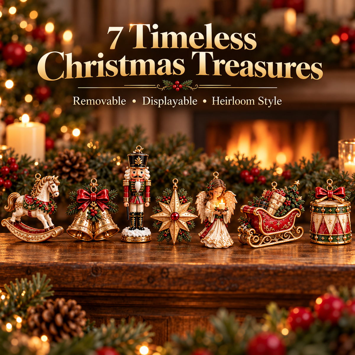 🎄 Christmas Heirloom Collection | 7-Piece Vintage Christmas Garland