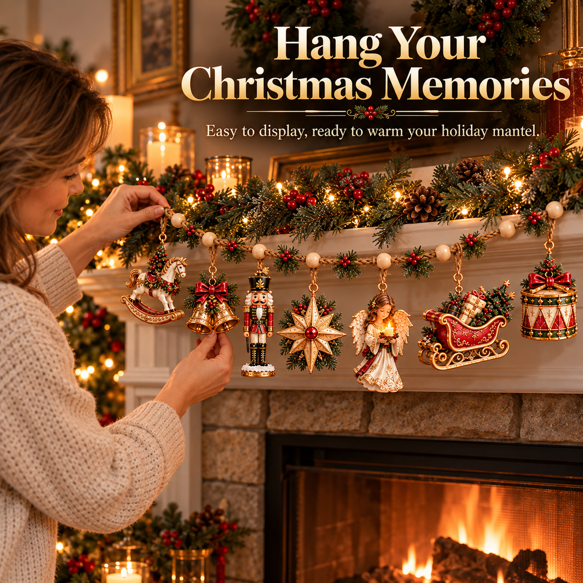🎄 Christmas Heirloom Collection | 7-Piece Vintage Christmas Garland