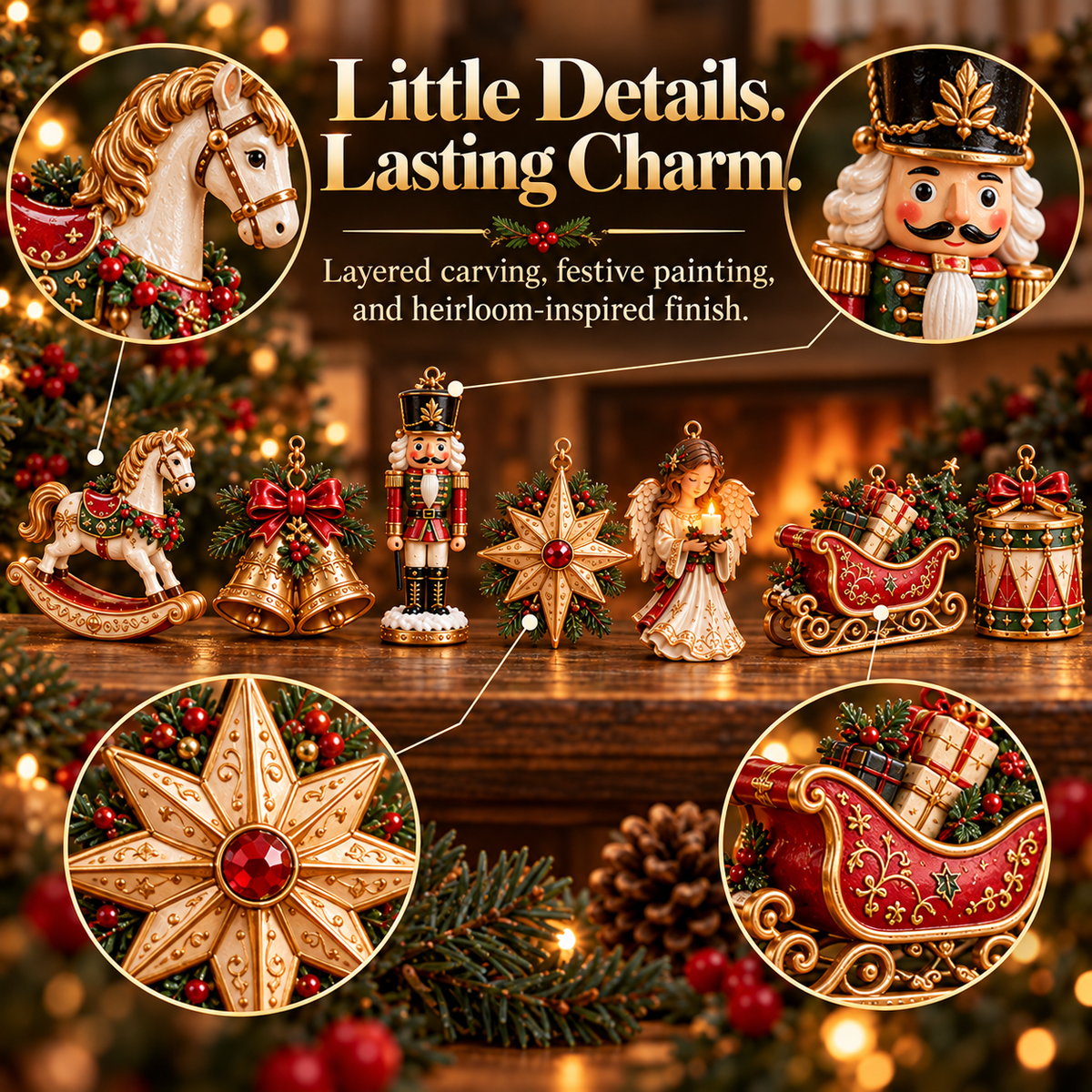 🎄 Christmas Heirloom Collection | 7-Piece Vintage Christmas Garland