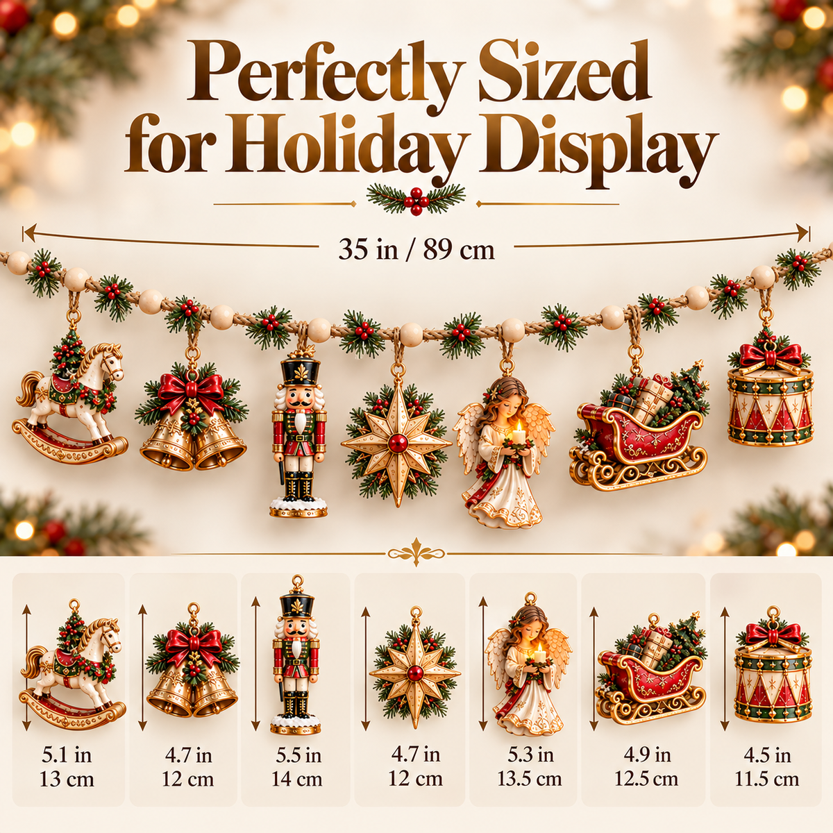 🎄 Christmas Heirloom Collection | 7-Piece Vintage Christmas Garland