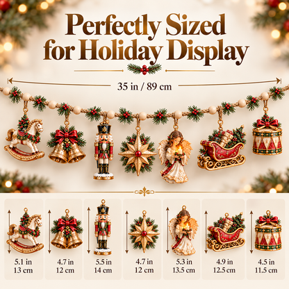 🎄 Christmas Heirloom Collection | 7-Piece Vintage Christmas Garland