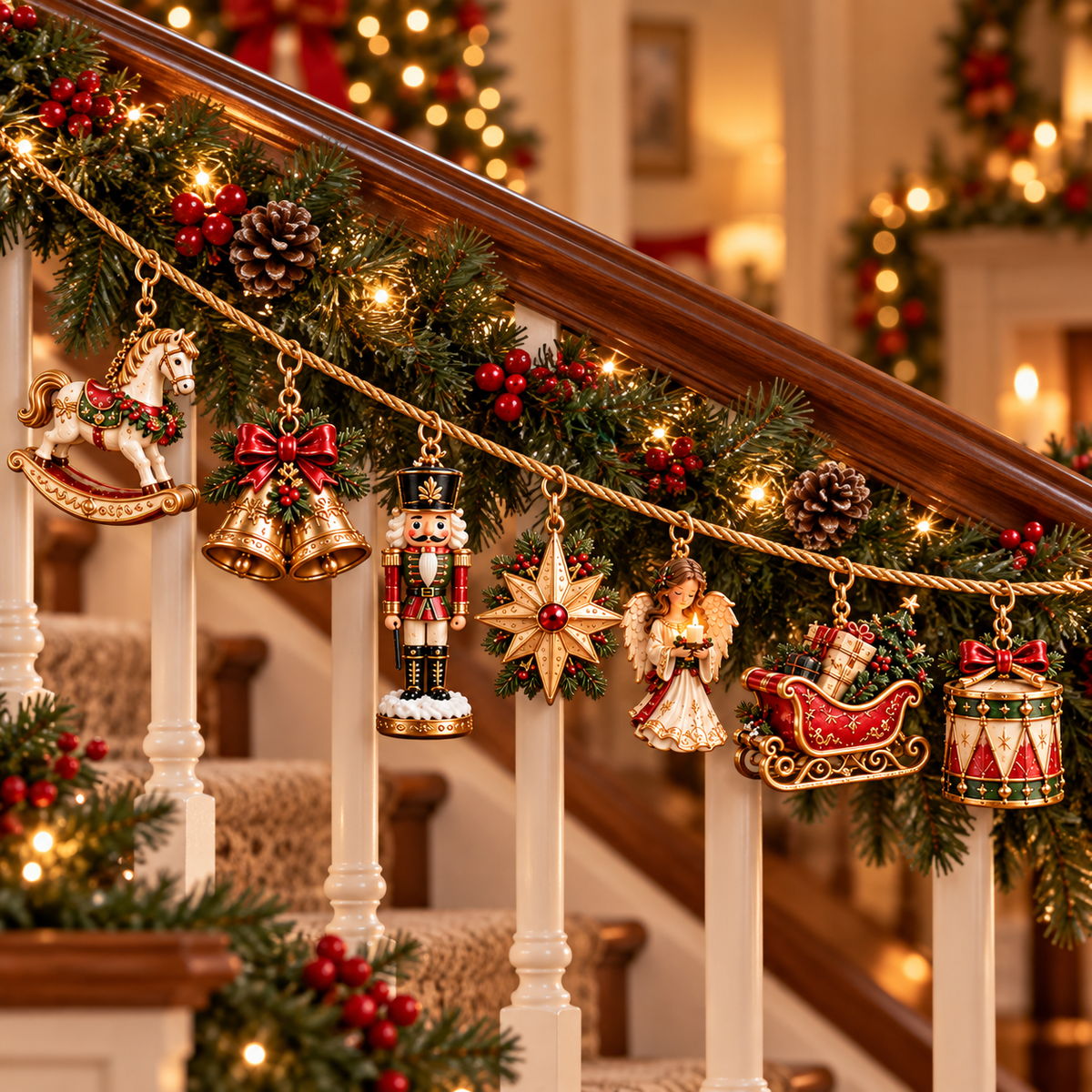 🎄 Christmas Heirloom Collection | 7-Piece Vintage Christmas Garland