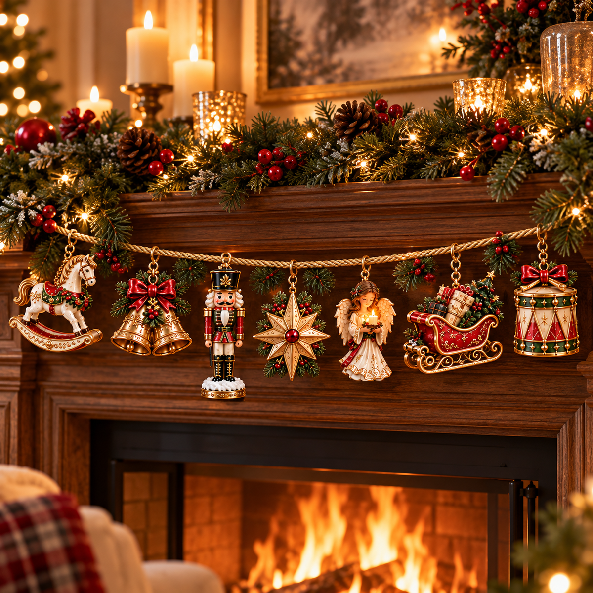 🎄 Christmas Heirloom Collection | 7-Piece Vintage Christmas Garland