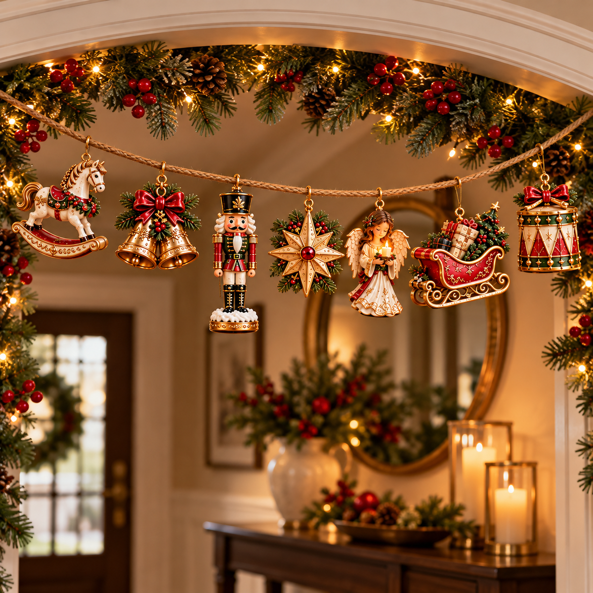 🎄 Christmas Heirloom Collection | 7-Piece Vintage Christmas Garland