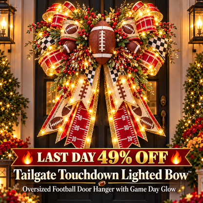 🔥 LAST DAY 49% OFF 🔥✨ Oversized Lighted Bow Collection – Faith, Hummingbird, Highland Cow, Football & Patriotic Eagle Door Decor 🏡🎁