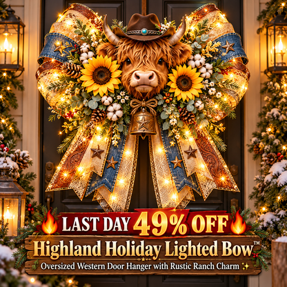 🔥 LAST DAY 49% OFF 🔥✨ Oversized Lighted Bow Collection – Faith, Hummingbird, Highland Cow, Football & Patriotic Eagle Door Decor 🏡🎁