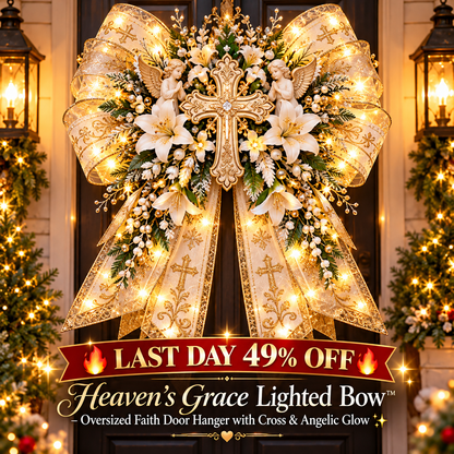 🔥 LAST DAY 49% OFF 🔥✨ Oversized Lighted Bow Collection – Faith, Hummingbird, Highland Cow, Football & Patriotic Eagle Door Decor 🏡🎁