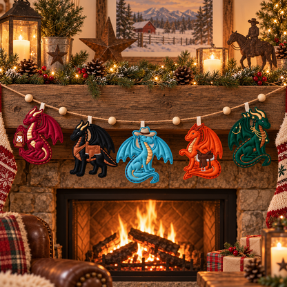 🔥😍Wild West Dragons™ Western Christmas Garland