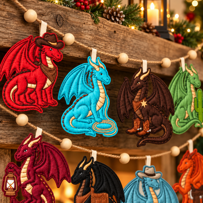 🔥😍Wild West Dragons™ Western Christmas Garland