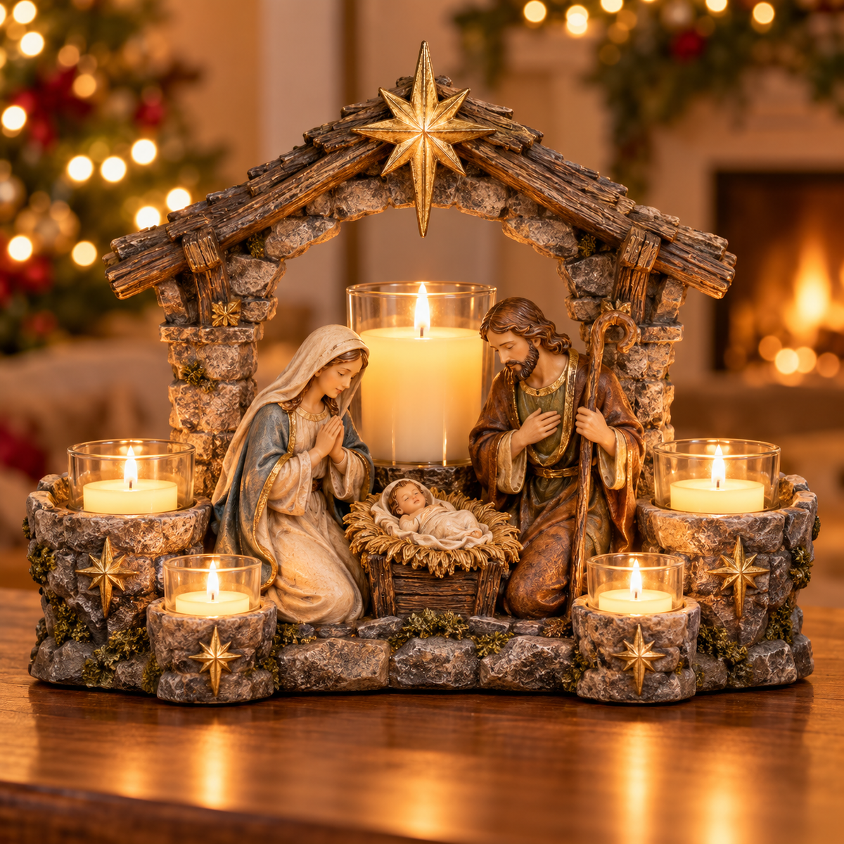 ✨🕯️ Light of His Presence — Sacred Christian Candleholder ✝️🤍