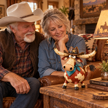 ✨🤠Wild West Longhorn Cowboy™ Rustic Ranch Figurine