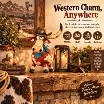 ✨🤠Wild West Longhorn Cowboy™ Rustic Ranch Figurine