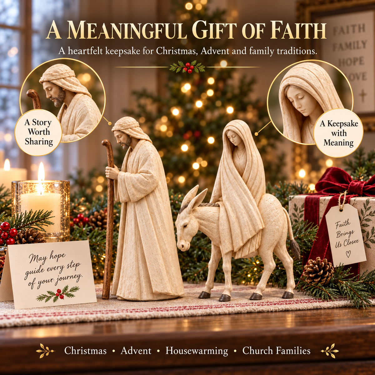 ✨ Journey to Bethlehem Nativity Figurine Set