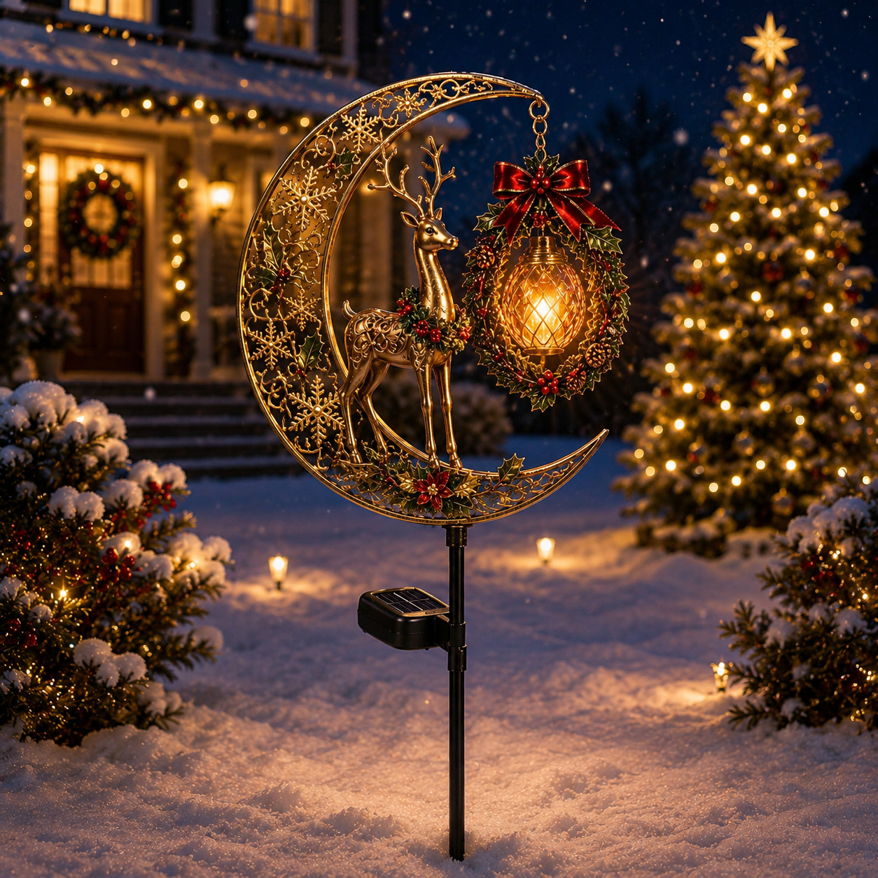 🔥LAST DAY 49% OFF-Christmas Moonlight Solar Garden Decor🎄✨