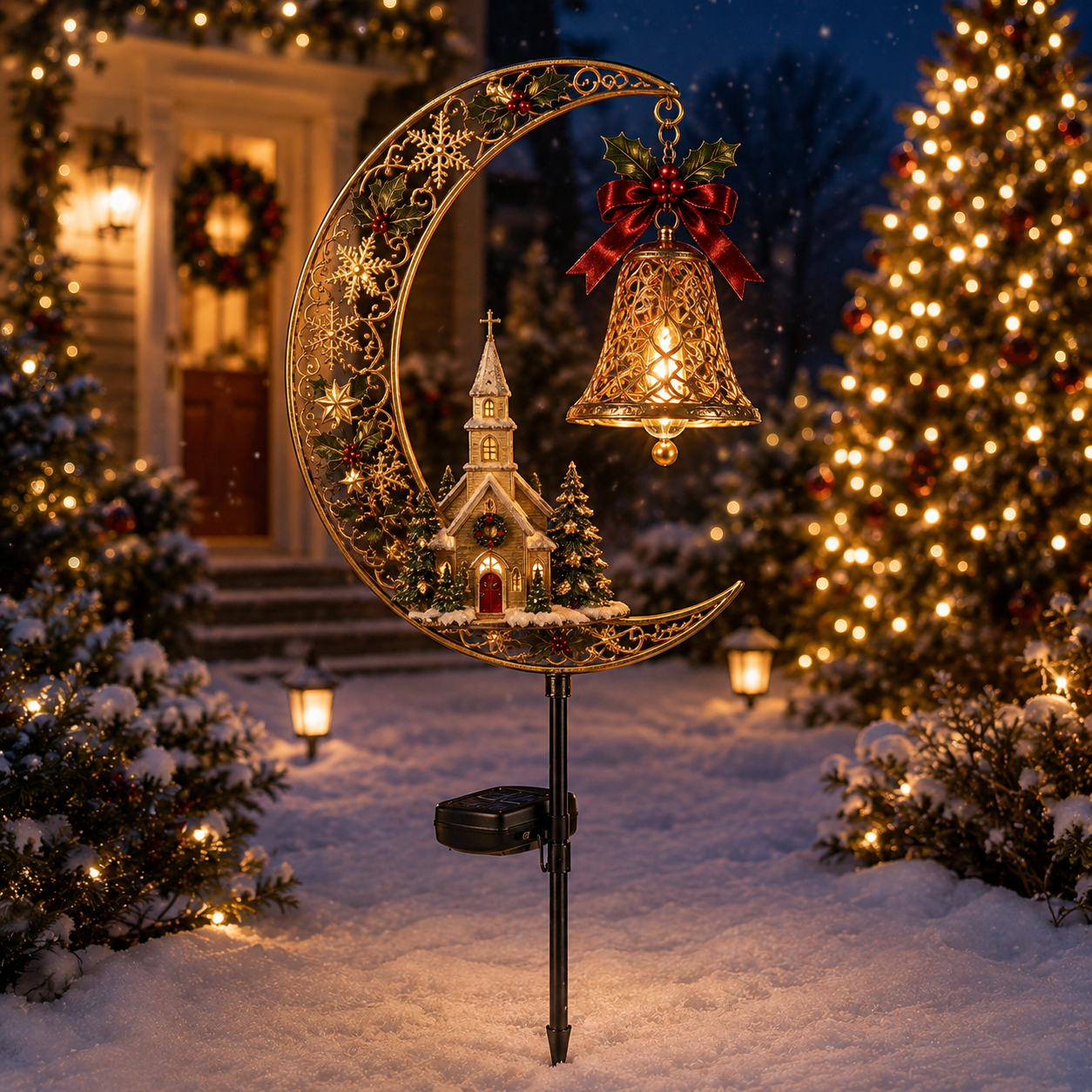 🔥LAST DAY 49% OFF-Christmas Moonlight Solar Garden Decor🎄✨