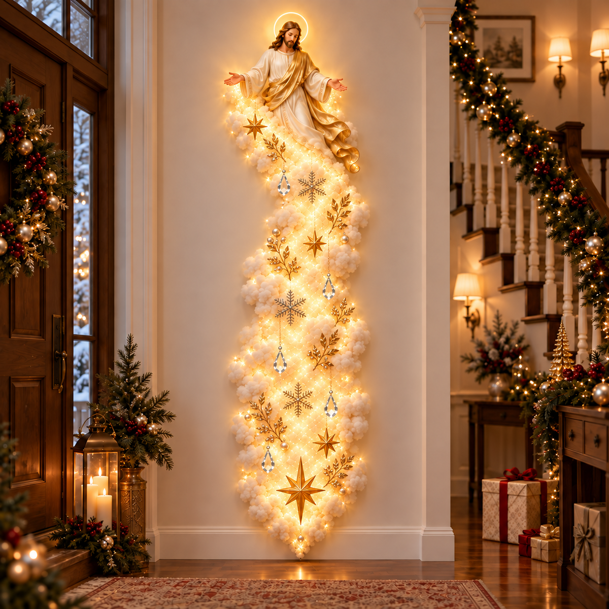 ✨ Christmas Blessing Cloud Trail Wall Light Collection – Jesus, Mary & 6 Signature Designs