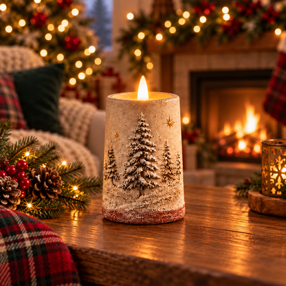 🔥😍Winterglow Christmas Candles – Snowy Pine & Rustic Bell Collection