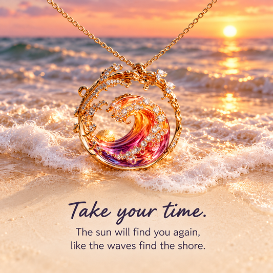 🔥😍 Sunset Wave Pendant Necklace