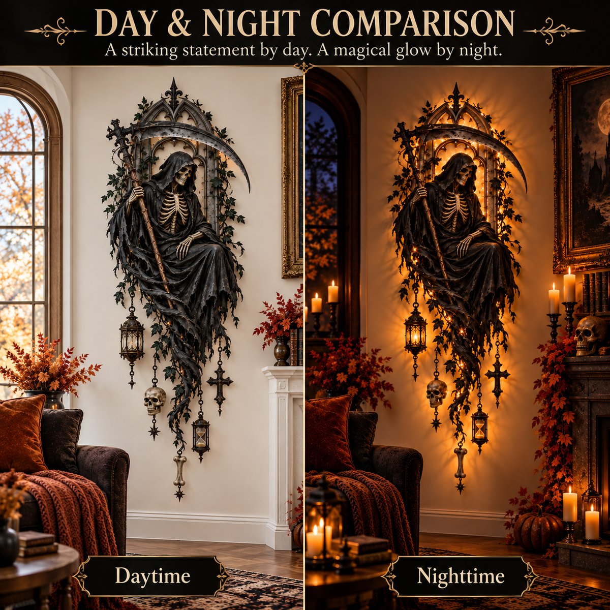 🔥😍Dark Legends – Illuminated Fantasy Wall Decor