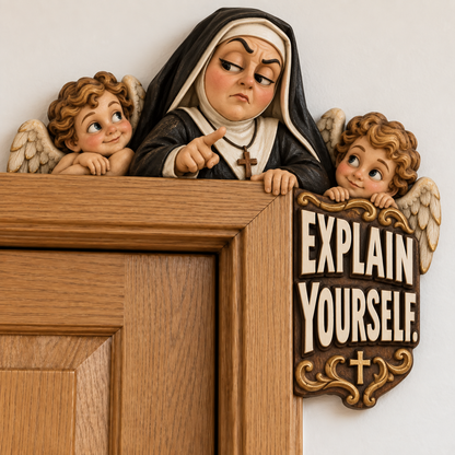 🙏👀3D Artisan Painted Wood Door Accent🎁🤣