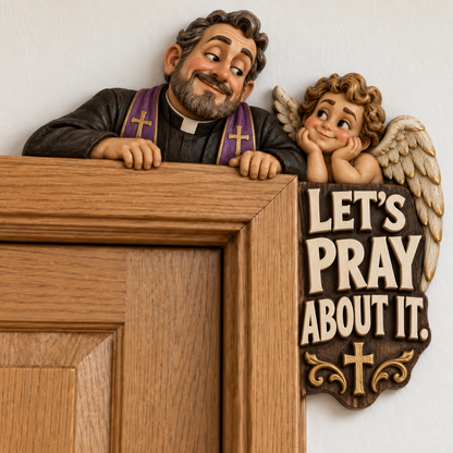 🙏👀3D Artisan Painted Wood Door Accent🎁🤣