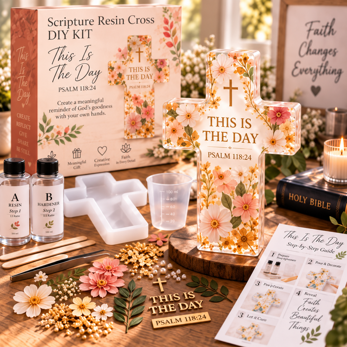 🔥😍Psalms of Hope & Strength – DIY Cross Craft Kit✝️