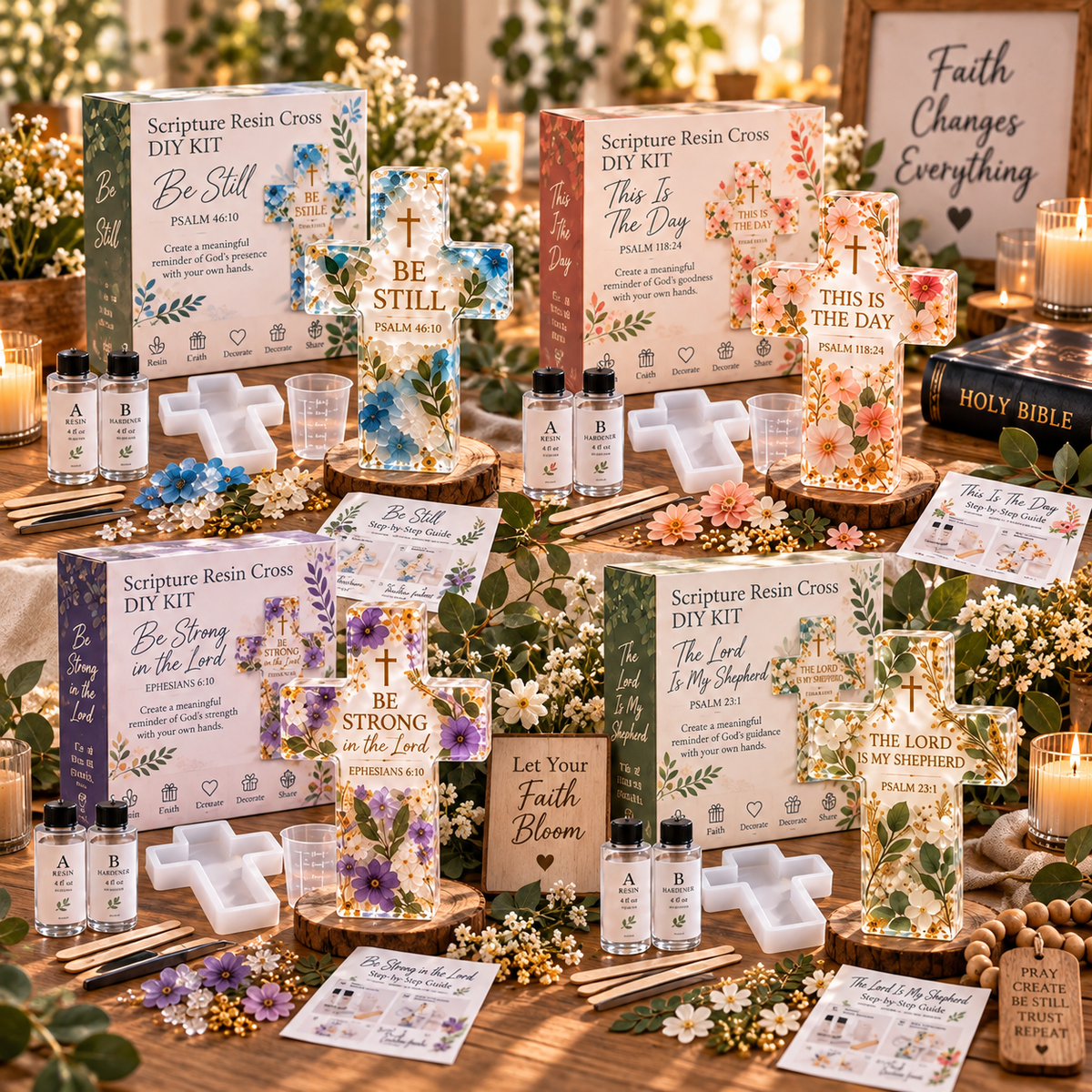 🔥😍Psalms of Hope & Strength – DIY Cross Craft Kit✝️