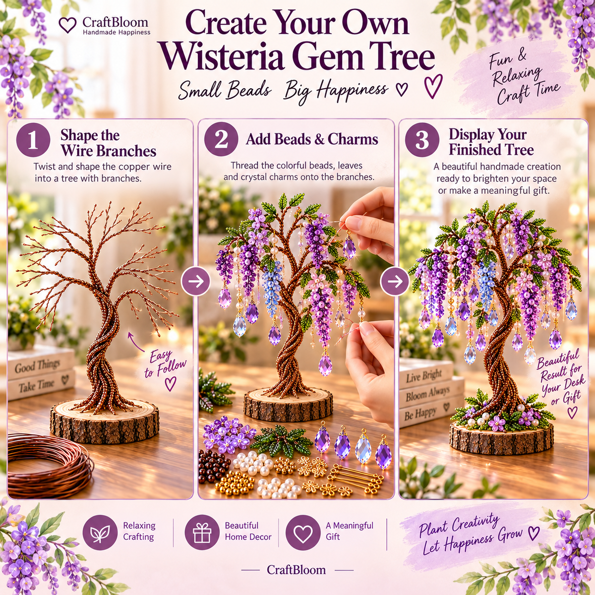🔥😍DIY Beaded Tree Craft Kit – Handmade Home Decor🌳