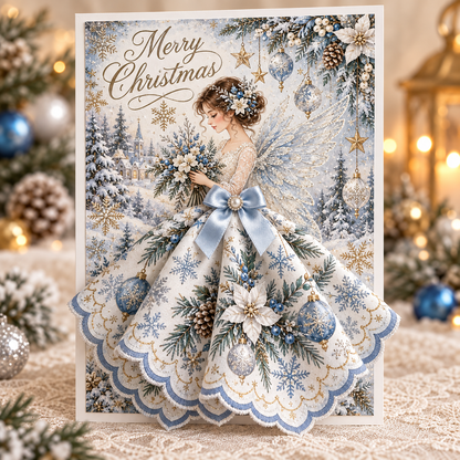 🔥😍3D Christmas Angel Card – Festive Holiday Greeting