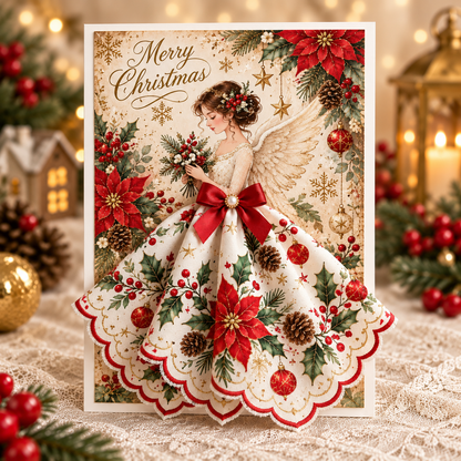 🔥😍3D Christmas Angel Card – Festive Holiday Greeting