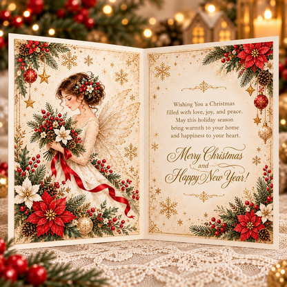 🔥😍3D Christmas Angel Card – Festive Holiday Greeting