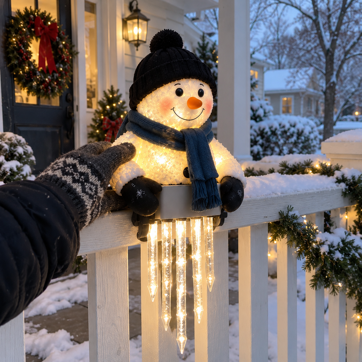 2027 Nestmiro® Christmas Glow Friends Icicle Railing Lights