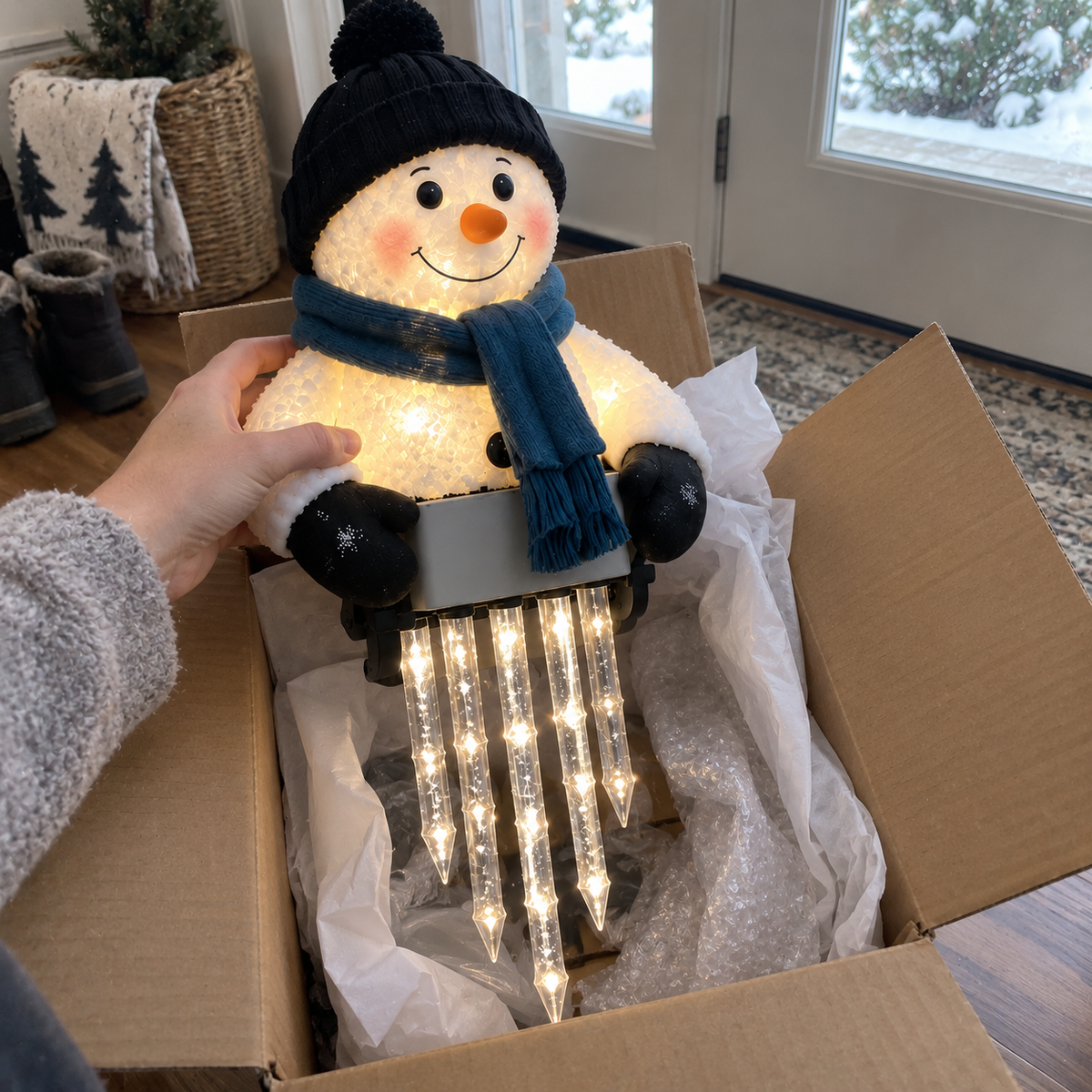 2027 Nestmiro® Christmas Glow Friends Icicle Railing Lights